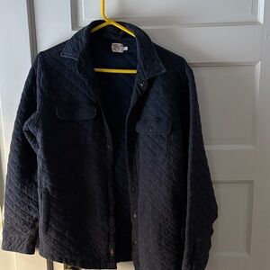 Faherty Men's Navy Blue Quilted Shirt Jacket